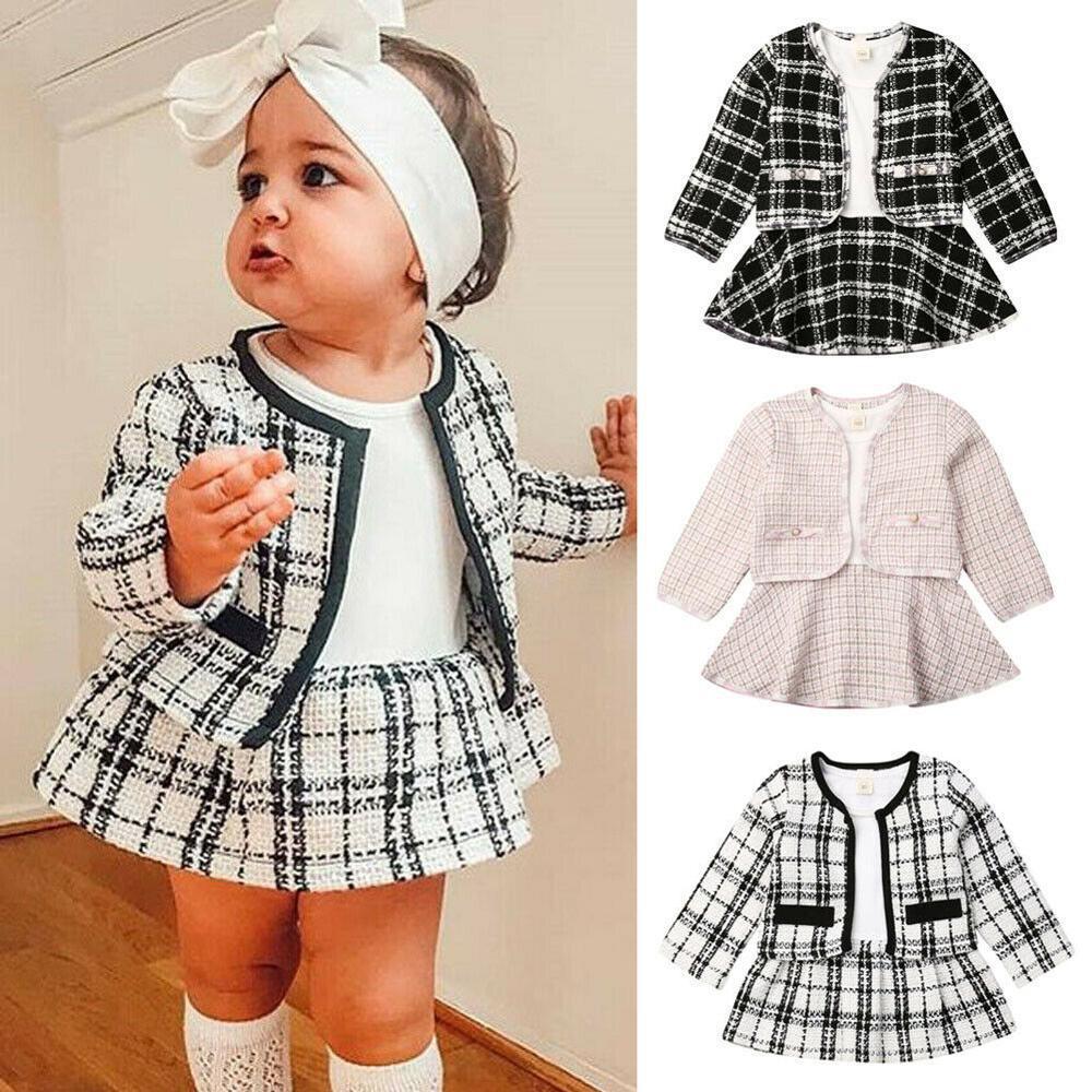 Long-sleeved Dresses Two-piece Children's Baby Small Incense Wind Suit Royal1shop