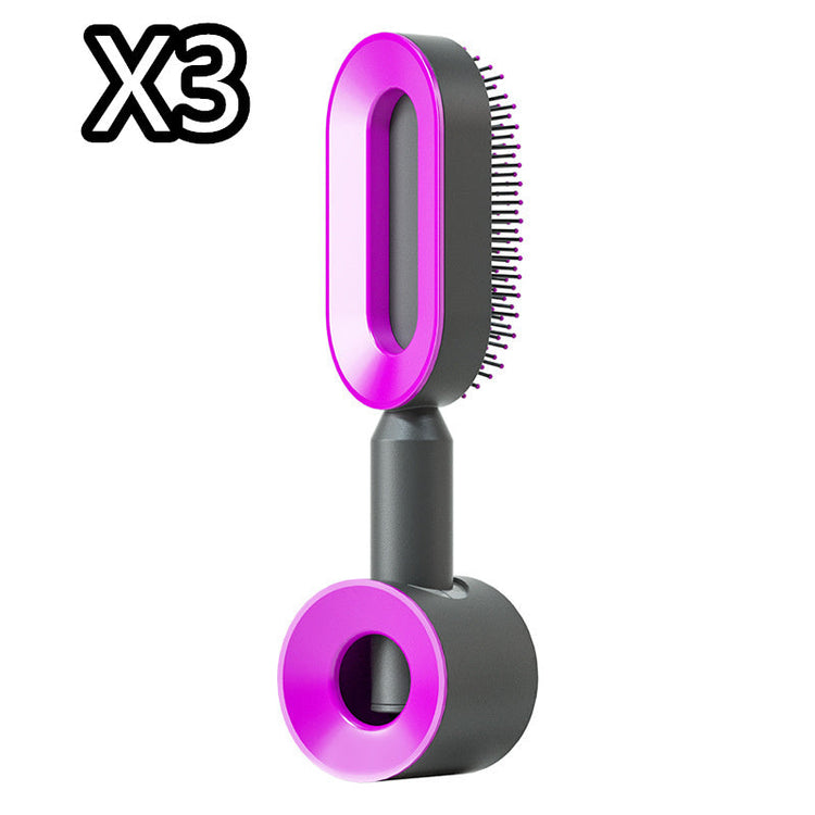 Self Cleaning Hair Brush For Women One-key Cleaning Hair Loss Airbag Massage Scalp Comb Anti-Static Hairbrush Royal1shop