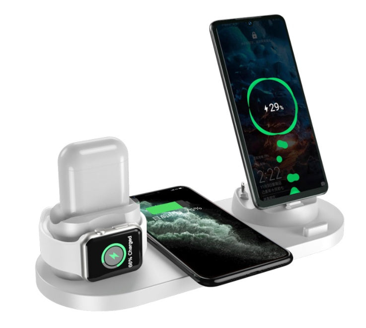Wireless Charger For IPhone Fast Charger For Phone Fast Charging Pad For Phone Watch 6 In 1 Charging Dock Station Royal1shop