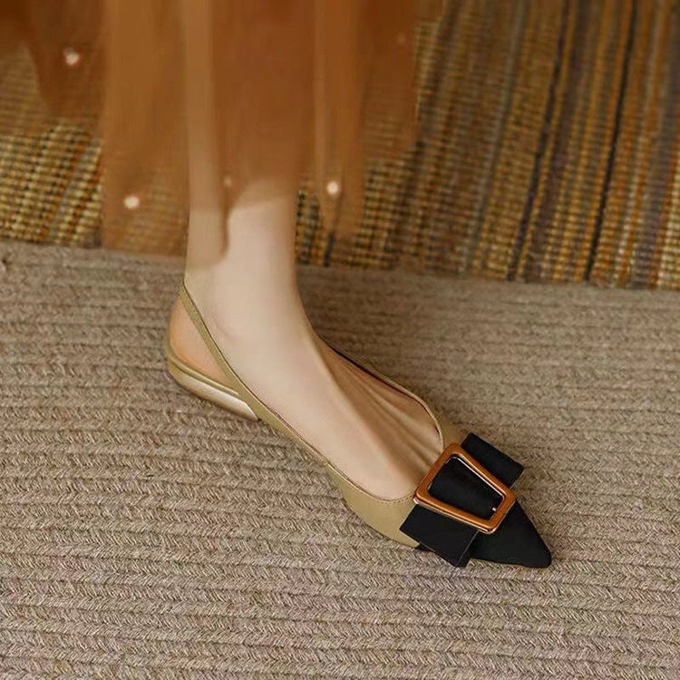 Metal Buckle Back Empty Word Strap Closed Toe Sandals Royal1shop